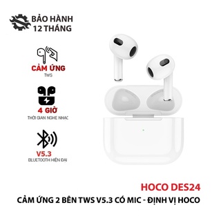 Tai nghe true wireless hoco tws des24 cảm ứng 2 bên bluetooth v5.3 có mic - định vị