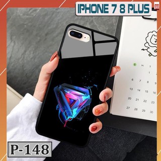 Ốp iphone 7 plus/ 8 plus - lưng kính in hình 3d cute