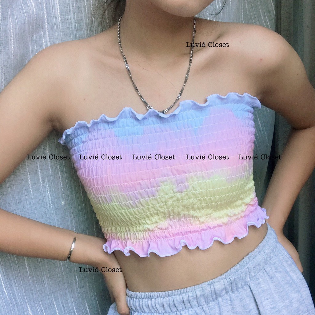 Áo Ống Loang Màu Trơn, Croptop Ngắn Nữ Ôm Body Siêu Hot