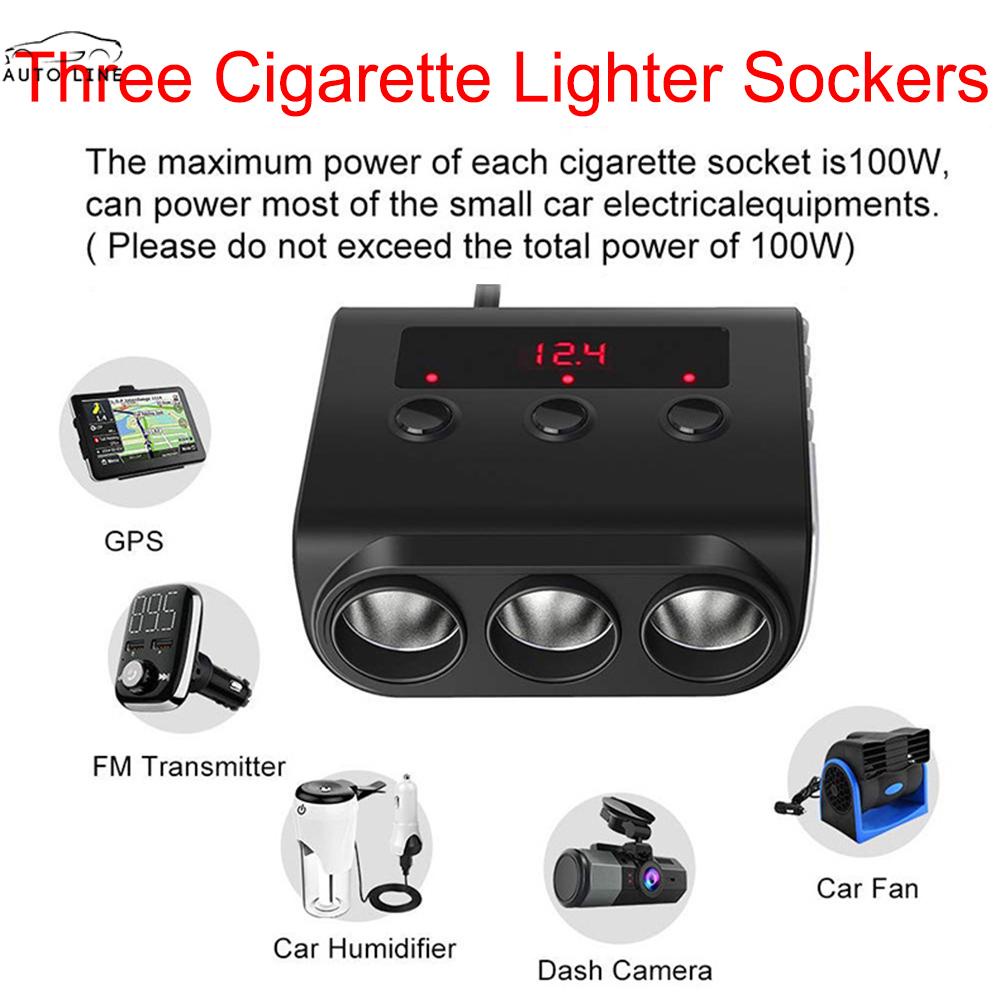 Ổ CắM 3 CổNg GắN Xe Hơi + 4 CổNg SạC USB SHOPCYC7894