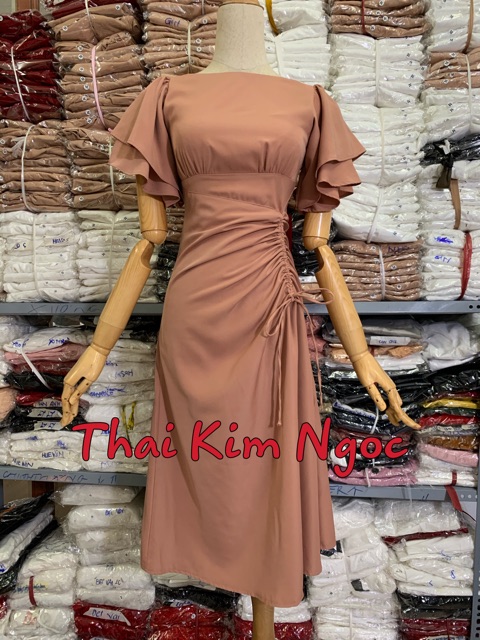 Đầm maxi tay rũ rút thân | BigBuy360 - bigbuy360.vn