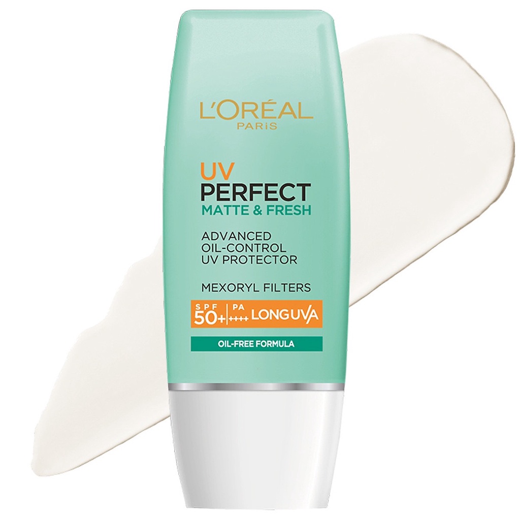 L'oreal Kem Chống Nắng Kiềm Dầu Se Mịn Lỗ Chân Lông Và Chống Ô Nhiễm UV PERFECT MATTE & FRESH SPF50/PA++ 15ml