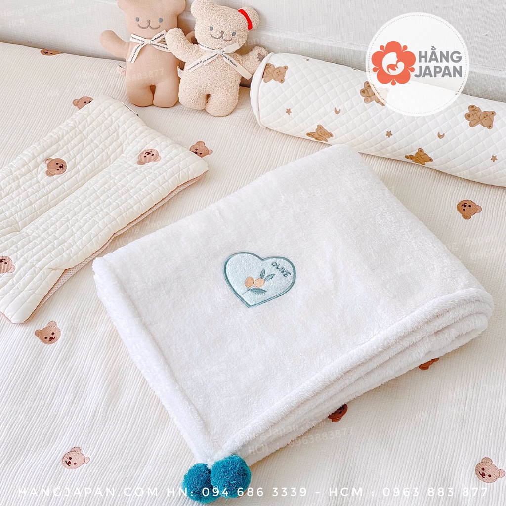 Chăn lông thêu họa tiết Dottodot phiên bản 2022 kích thước 90*130cm