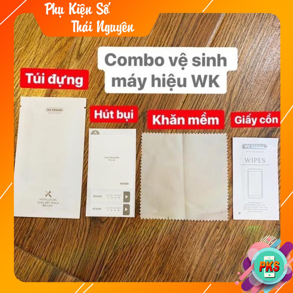 Combo 3 in 1 hiệu WK bộ giấy và vải mềm lau vệ sinh màn hình điện thoại kính laptop macbook ống kính -Hồng Anh Case