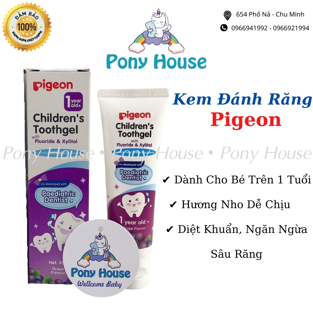 Kem Đánh Răng Pigeon Vị Nho Không Cay, Nuốt Được, Chống Sâu Răng An Toàn Cho Bé Từ 1 Tuổi