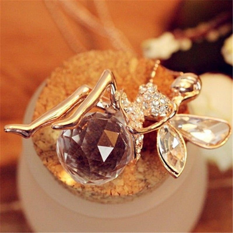 Vòng cổ Mặt Hình Đôi Cánh Thiên Thần Đính Đá Pha Lê Mạ Vàng Mới