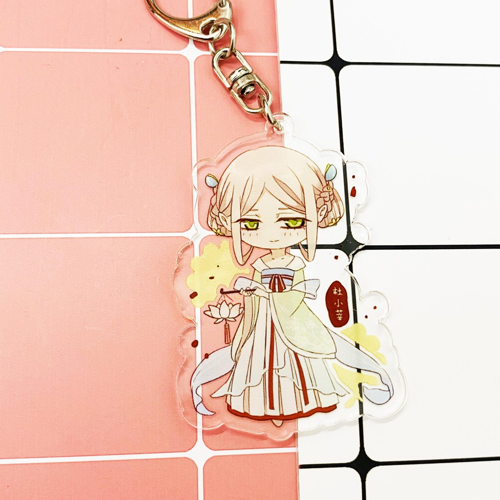 ( Mica trong acrylic ) Móc khóa Vết cắn ngọt ngào quà tặng xinh xắn dễ thương anime chibi