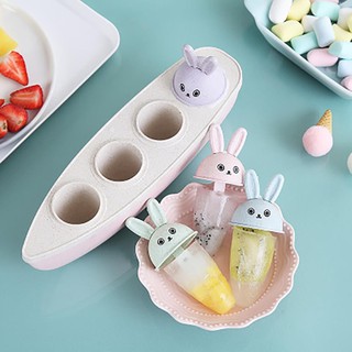 Bộ 4 Khuôn+1 Khay Kem hình Thỏ chất liệu lúa mạch