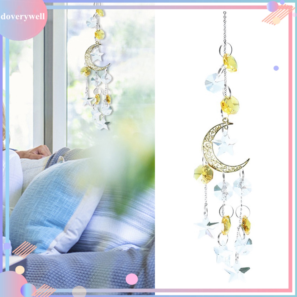 Chuông gió hình ngôi sao / mặt trăng / pha lê nhân tạo treo cửa sổ / trang trí sân vườn