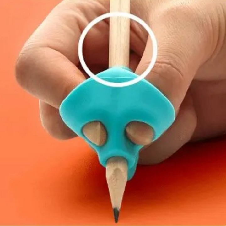 Dụng cụ xỏ ngón cầm bút silicon chỉnh tư thế cầm bút cho bé tập viết chuẩn