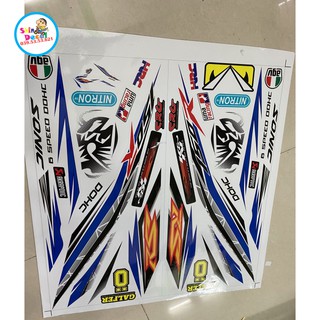 [SHIN DECAL] Tem xe sonic 150 RS trắng xanh