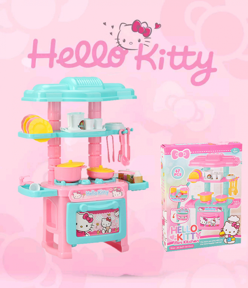 Bộ đồ chơi bếp nấu ăn hình Hello Kitty cho bé gái