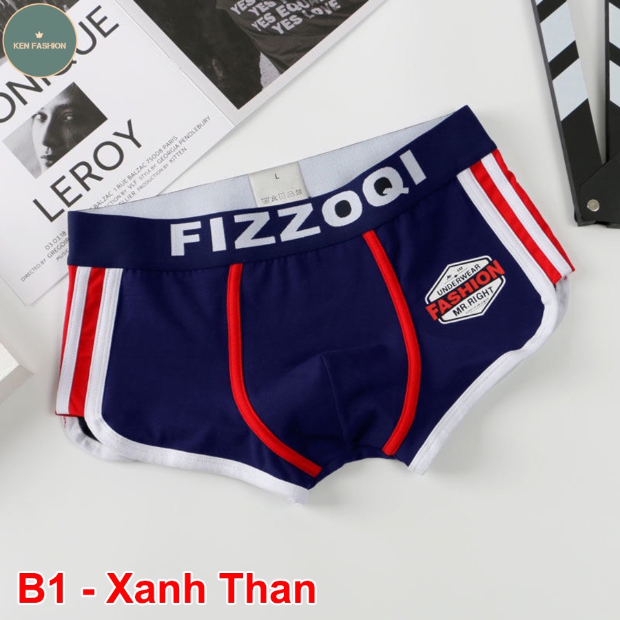 Quần lót nam cao cấp FIZZOQI QS1 quần sịp đùi 5 màu, chất cotton, đầy đủ size từ 40-105kg