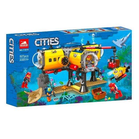 Lắp Ráp Non lego city - Lari 11616 Xếp hình trạm nghiên cứu Đại Dương 527 mảnh ghép