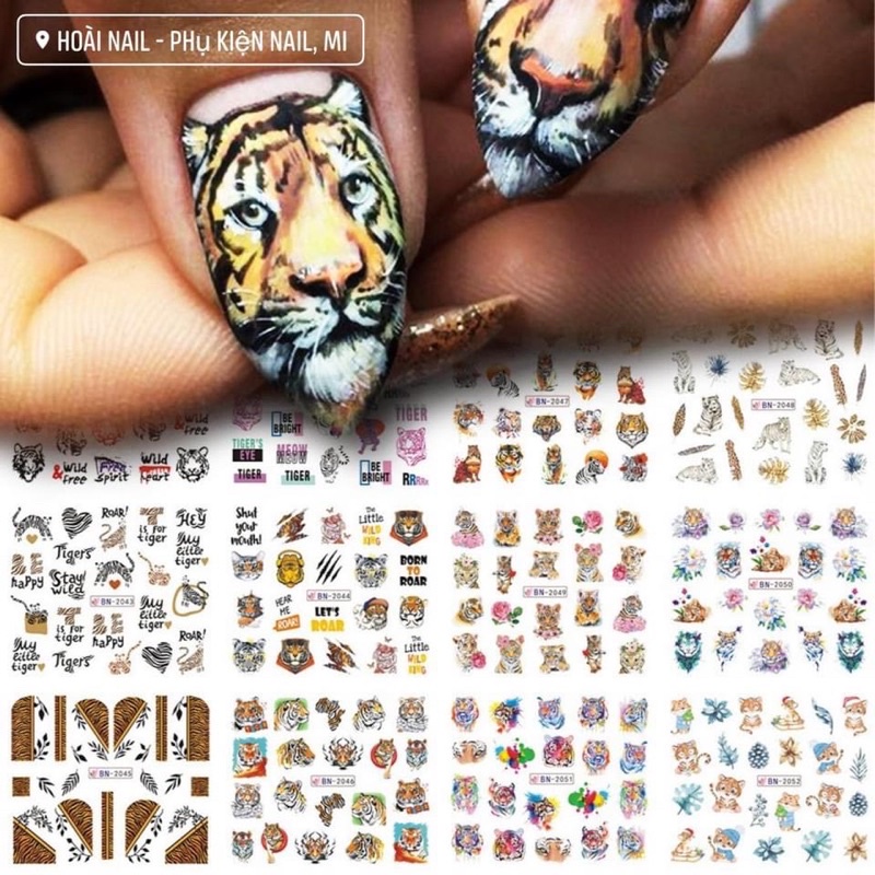 Sticker nước tấm to hổ báo