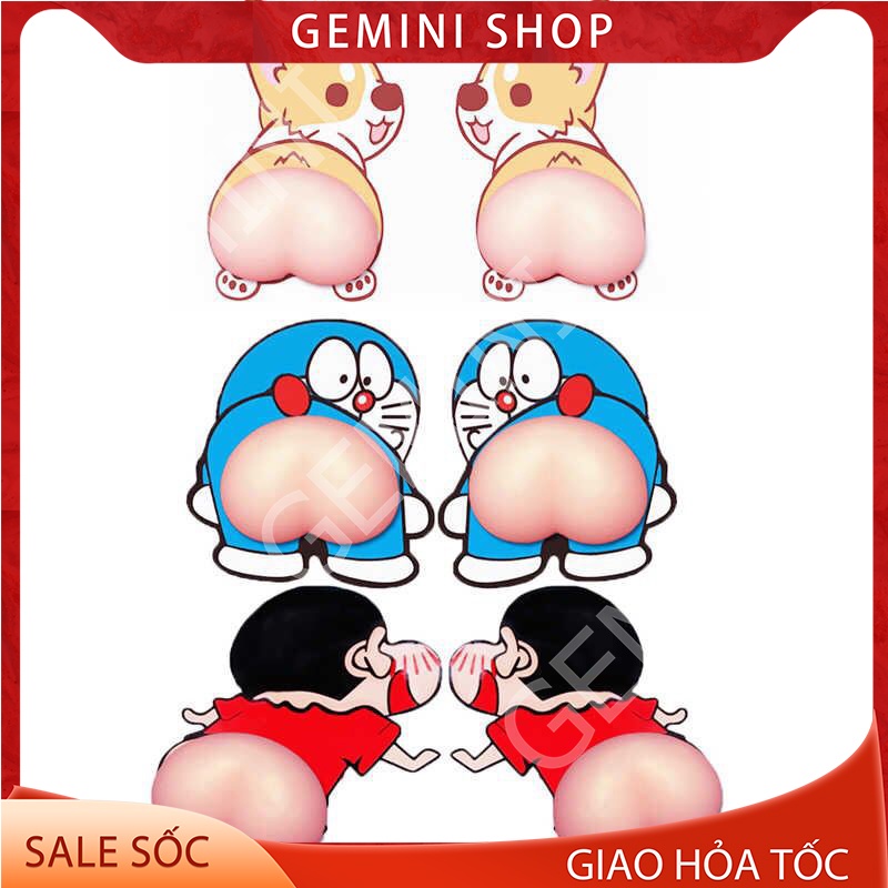Miếng Sticker Chặn Cửa Hình Mông Silicon Dán Lưng Điện thoại Chống Va Đập Tủ Cửa Ôtô GEMINI SHOP mã MDC