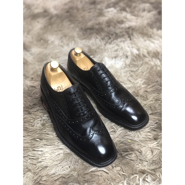 [Giày 2hand] [Size 41] [TonaShoe] Giày Tây Kiểu Dáng Wingtips Full Brouge Màu Đen