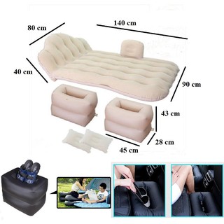 Đệm, nệm hơi ô tô chân rời mặt nhung có chắn cánh cửa shopsuhao247 màu vàng kem