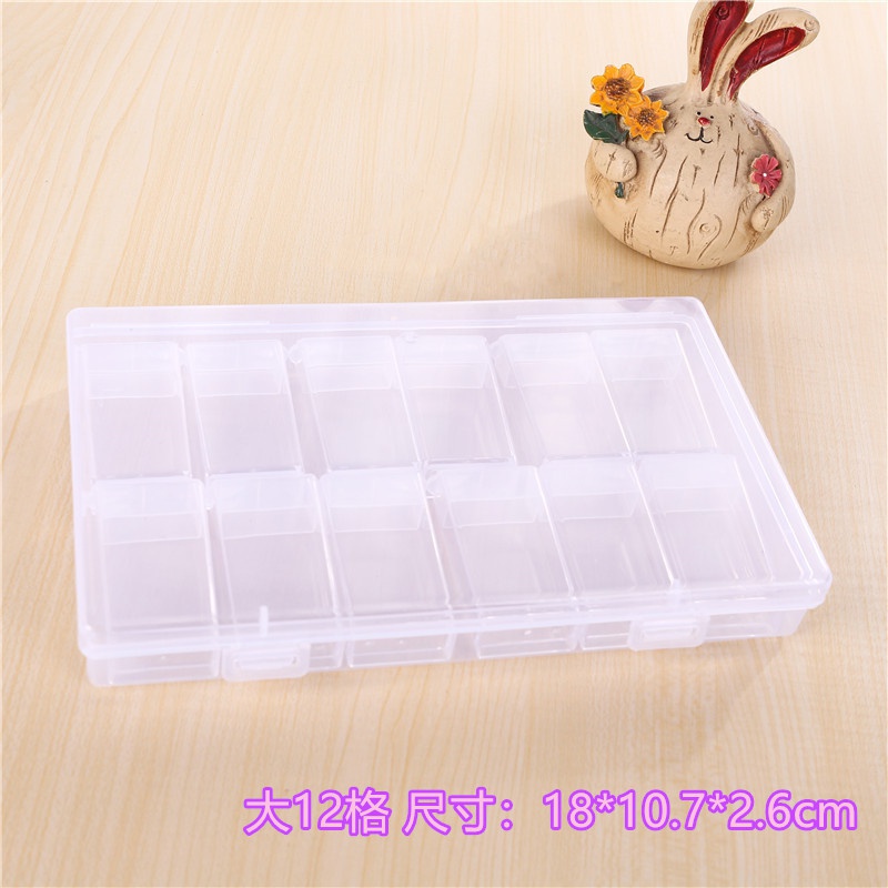 Hộp Thủy Tinh Trong Suốt 12 Ngăn Đựng Hạt / Gạo Tiện Dụng