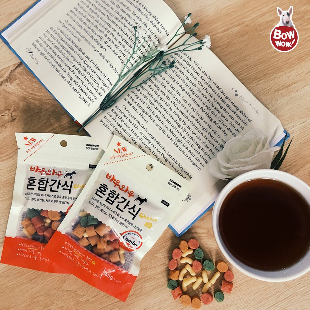 Bánh thưởng cho chó Snack hỗn hợp Mixed Snack Bowwow Hàn Quốc 40g