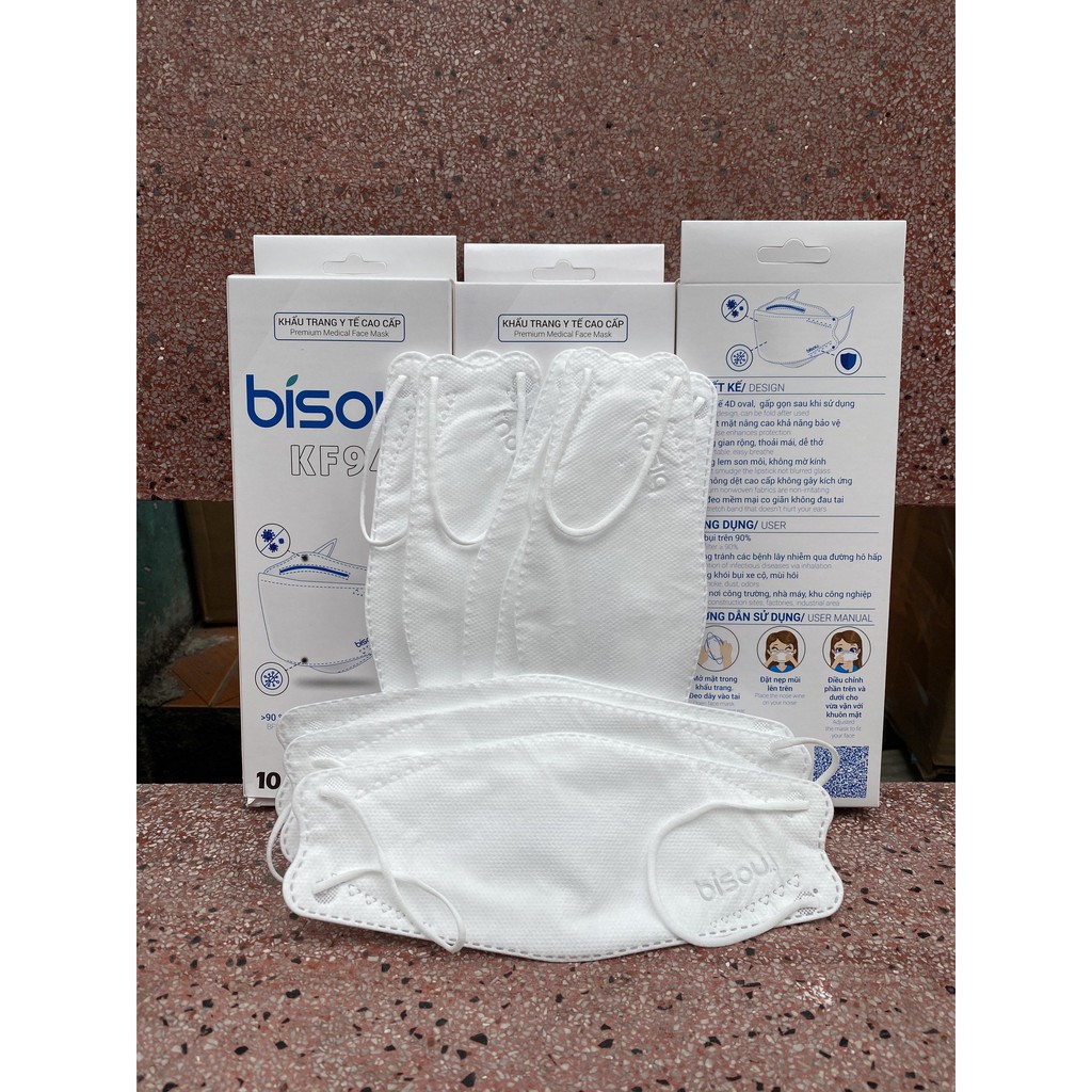 KHẨU TRANG LỌC BỤI MỊN BISOU KF94 - hộp 10c | BigBuy360 - bigbuy360.vn
