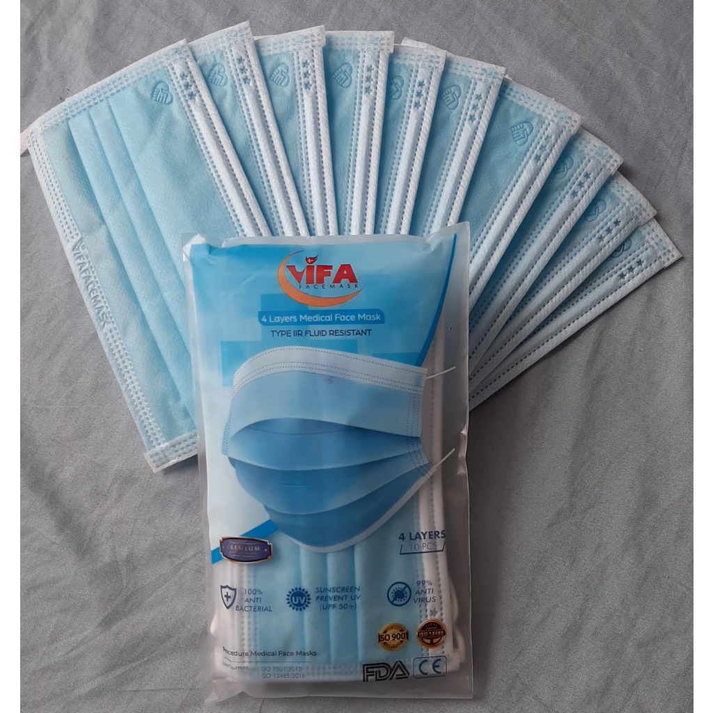 Hộp 50 cái khẩu trang y tế VIFA  FACEMASK 4 lớp dày dặn | BigBuy360 - bigbuy360.vn