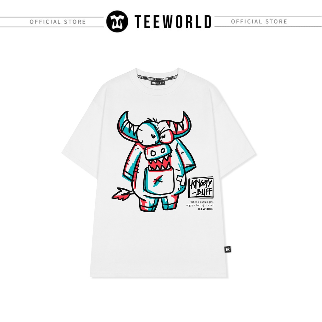 Áo thun Teeworld Angry Buff T-shirt Trắng Đen Nam Nữ Form Rộng Unisex