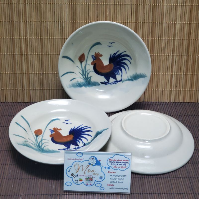 💥💫Set 2 Dĩa Size Trung Vẽ 🐓Gà Trống🐓 Cao Cấp 💯💯🥰