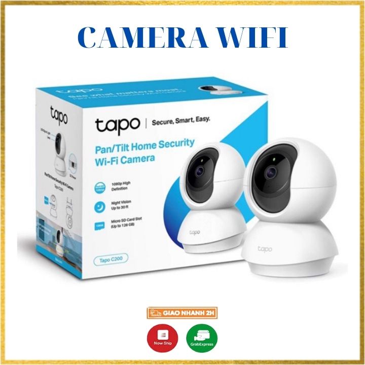 Camera wifi không dây Tapo C200 TP-Link full HD 1080P xoay 360 độ,camera wifi ip giám sát , an ninh TP link