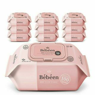 Combo 10 khăn giấy ướt Bebeen Hàn Quốc (màu hồng)