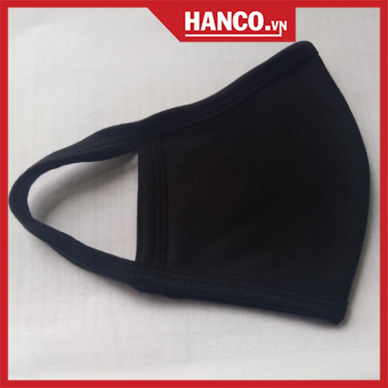 Khẩu trang người lớn MÀU ĐEN vải hàng Dệt Kim-CHÍNH HÃNG- Nhận sx theo yêu cầu N2