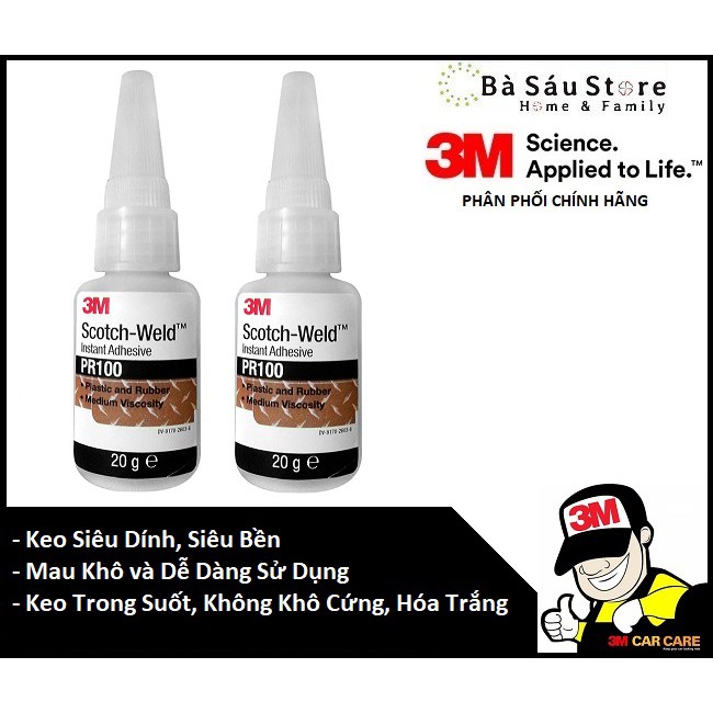 [Keo Siêu Dính] Đa Năng 3M PR100 Scotch-Weld Plastic & Rubber Instant Adhesive 20g