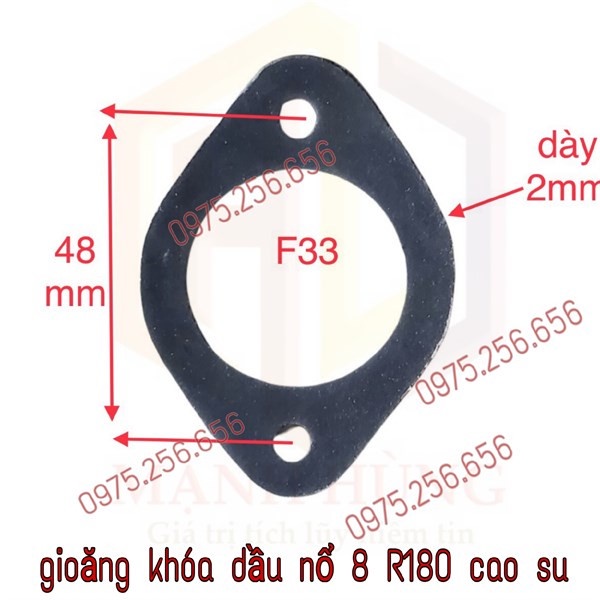 Gioăng khóa dầu 8 R180 cao su phụ tùng máy nổ máy nông nghiệp