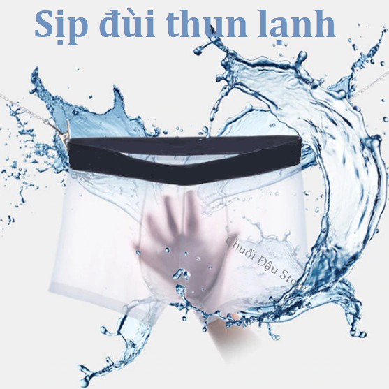 Hộp 4 quần sịp đùi / Quần lót nam boxer  lạnh trơn hàng xuất dư