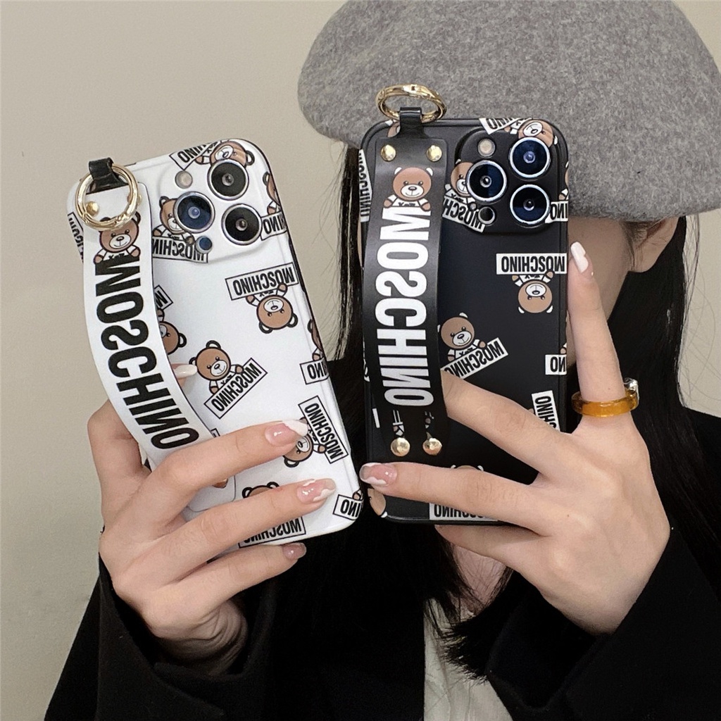 Ốp Lưng Điện Thoại Nhựa Mềm MOSCHINO Bear Case phù hợp cho iPhone15 14 13 12 mini 11 PRO MAX 6/6s 7/8plus SE2 X/XS XR XSMAX #HG512