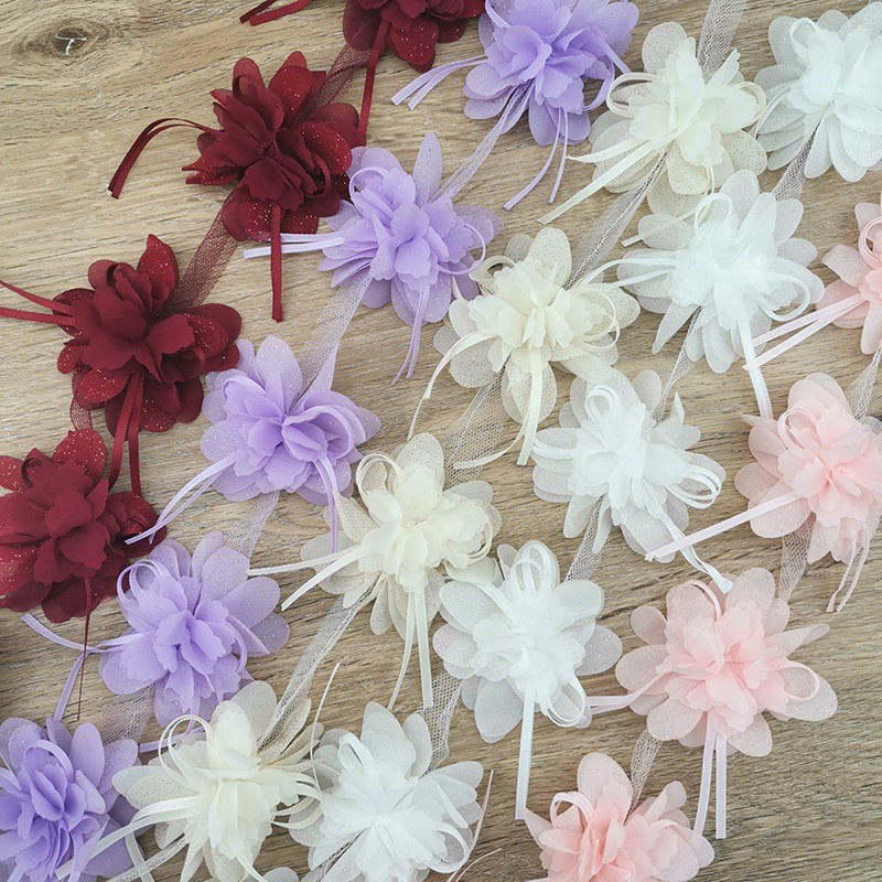 Chiffon flower used for holiday gift wrapping decoration clothing accessories
