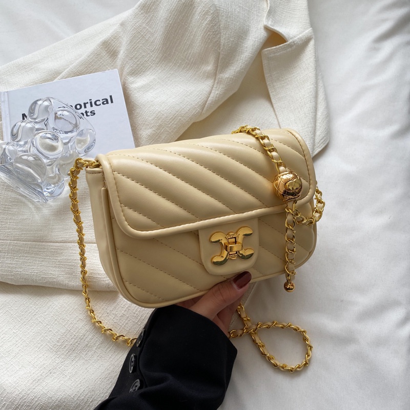 Túi Đeo Chéo Hình Vuông Cỡ Nhỏ Phối Dây Đeo Sợi Xích Kiểu Hàn Quốc Thời Trang Mùa Hè Hàng Mới 2022 Dành Cho Bạn Nữ