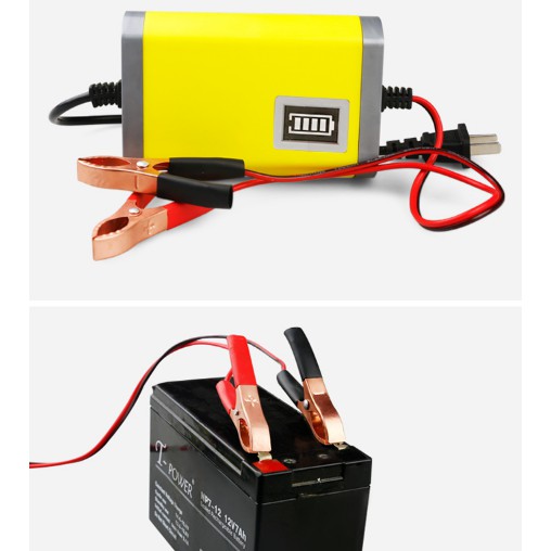 Sạc ắc quy 12v  các loại pin, xe điện,xe máy tích hợp mạch bảo vệ đèn báo