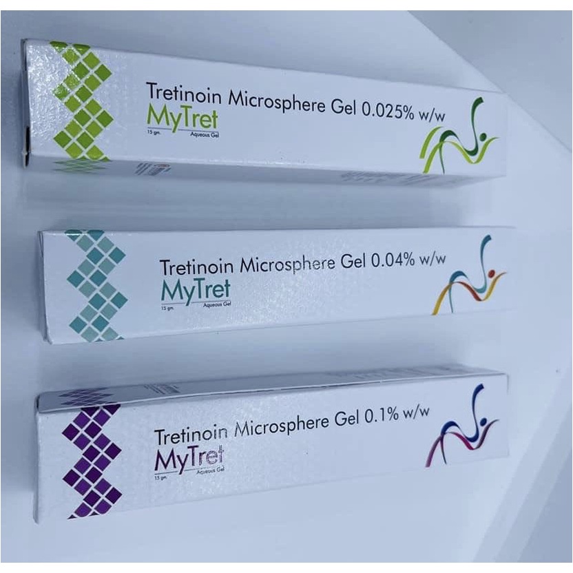 Tretinoin Mytret gel 0.1% - 0.04% - 0.025%  kem tretinol giảm mụn, chống lão hóa, tre Ấn Độ chính hãng