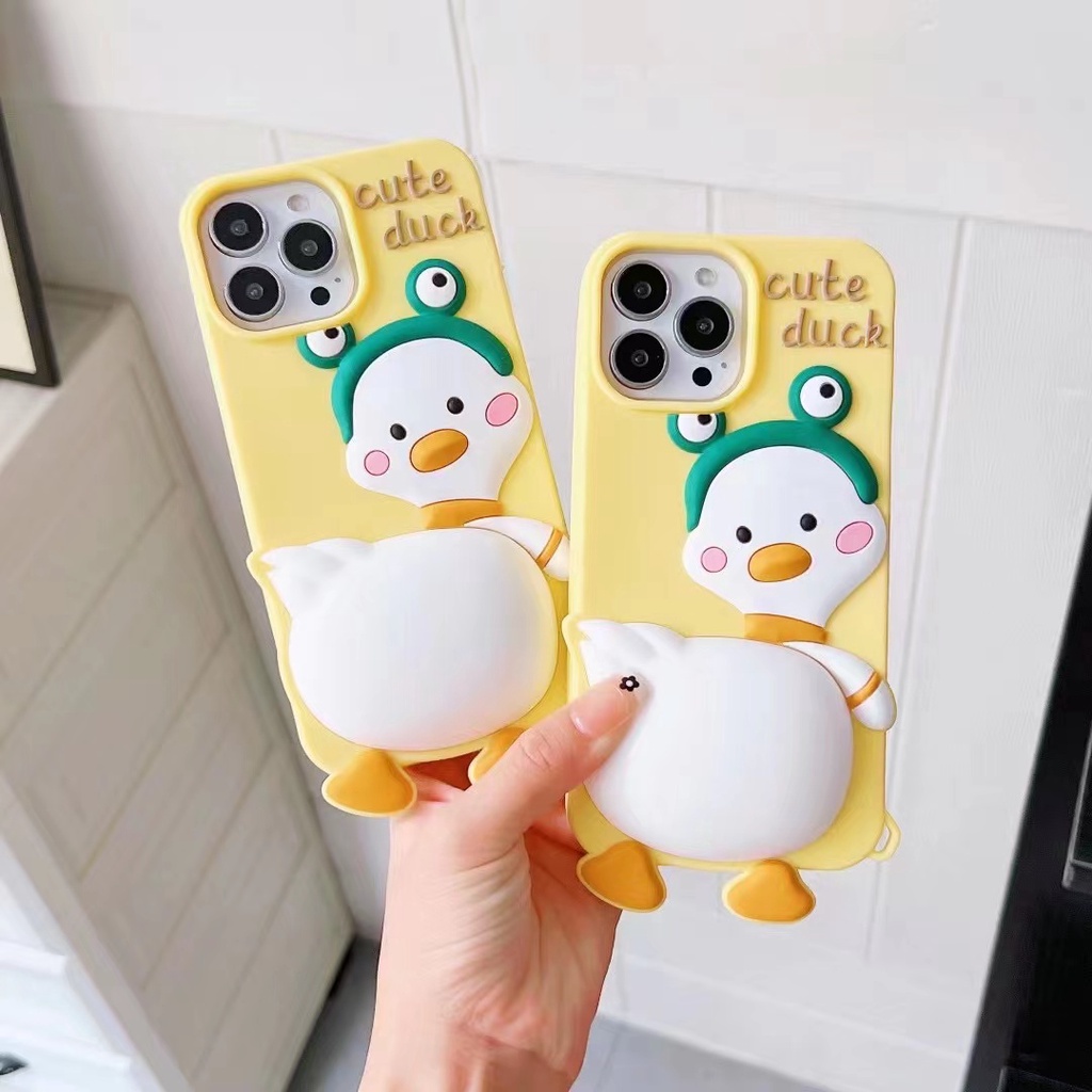 Ốp Điện Thoại Silicon Mềm Chống Sốc Họa Tiết Chú Vịt Hoạt Hình Cho iPhone 13 12 11 Pro Max XR XS Max X