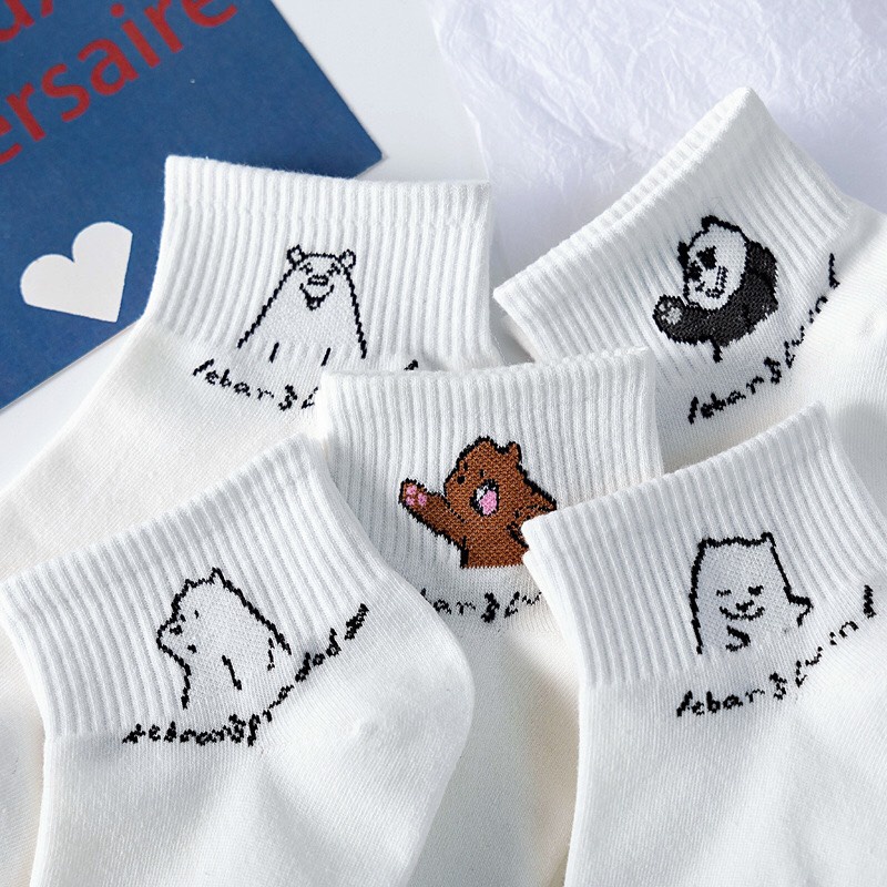 Tất nữ họa tiết hình con vật đáng yêu co dãn thấm hút mồ hôi