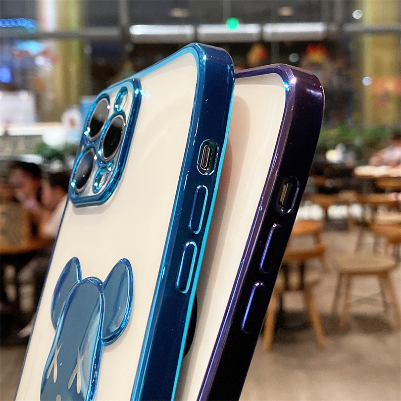 Ốp điện thoại tpu mềm hình gấu 3d thời trang cho iPhone 13 12 11 pro max se 2020 7 8 plus x xr xs max
