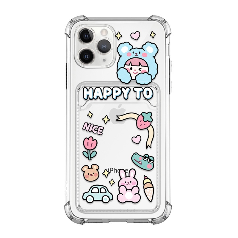 Ốp lưng iphone Ốp điện thoại mềm gắn ngăn đựng thẻ chống rơi cho iphone 13 11ProMax/XR/xmax XS 13promax 7p/8p/13 Dinuo case
