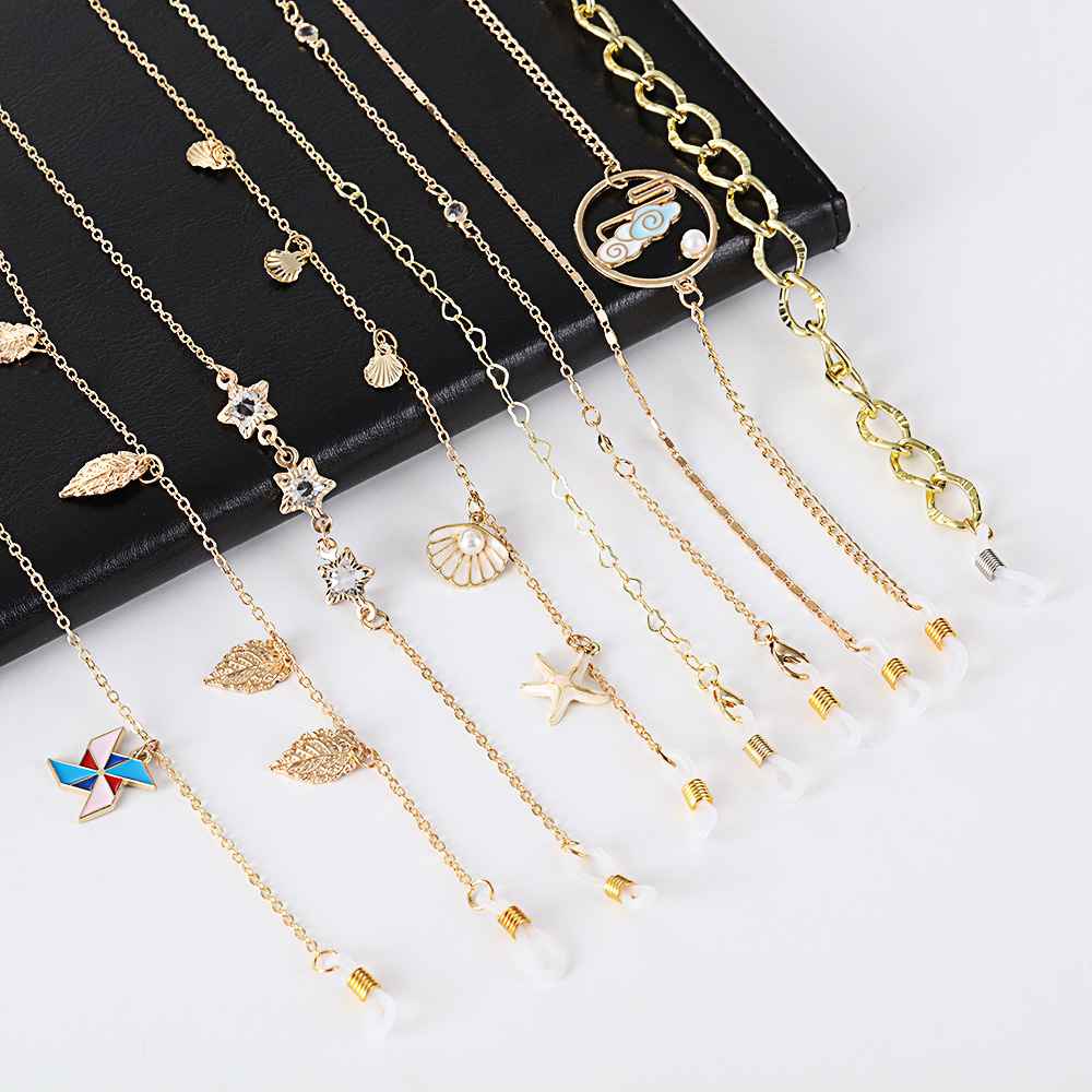 Dây xích đeo mắt kính chống trượt bằng kim loại thời trang cho nữ