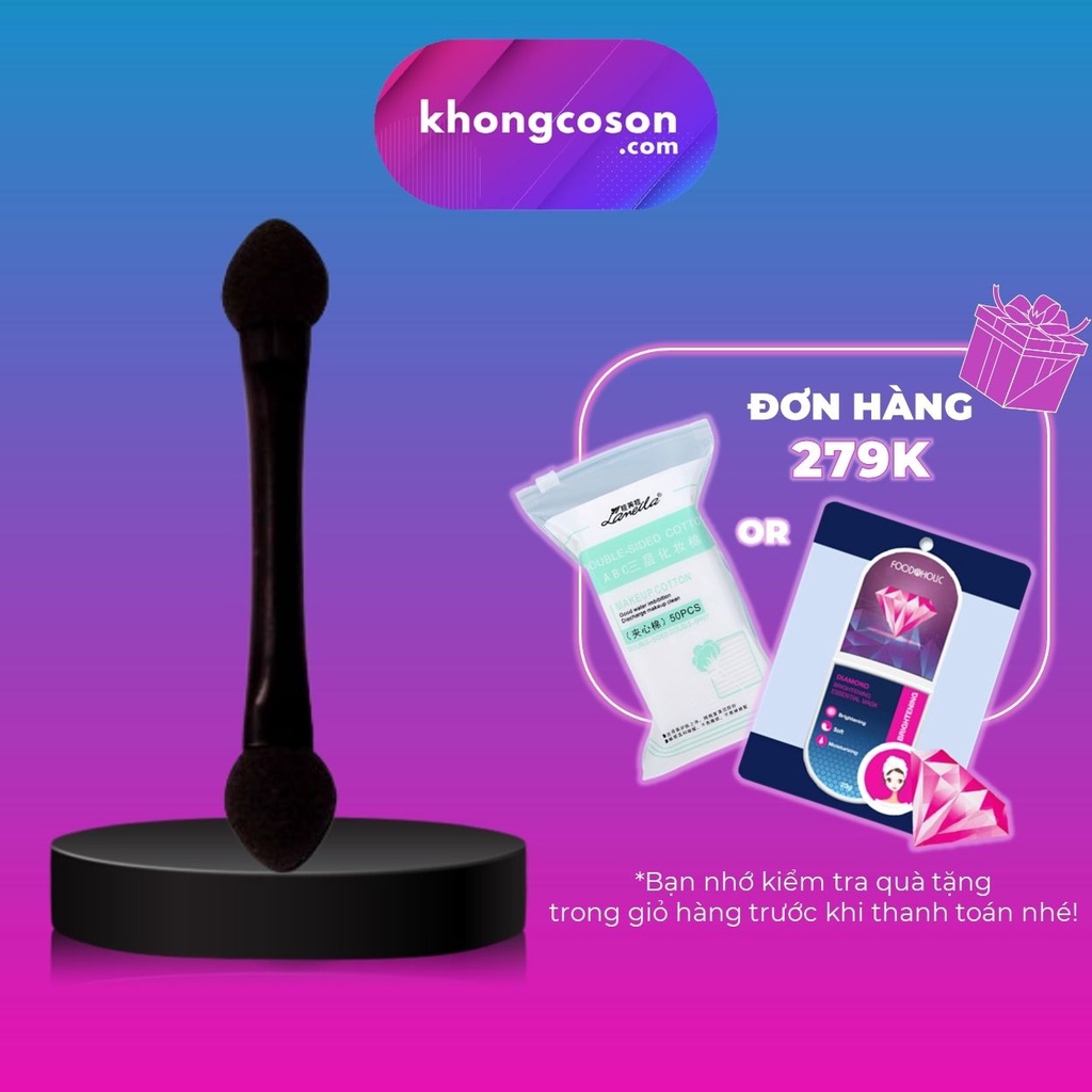Cọ Đánh Mắt Vacosi Mousse CM13 Cọ Trang Điểm Mắt 2 Đầu Cán Đen Mini Mềm Mại Êm Ái Nhỏ Gọn - Khongcoson