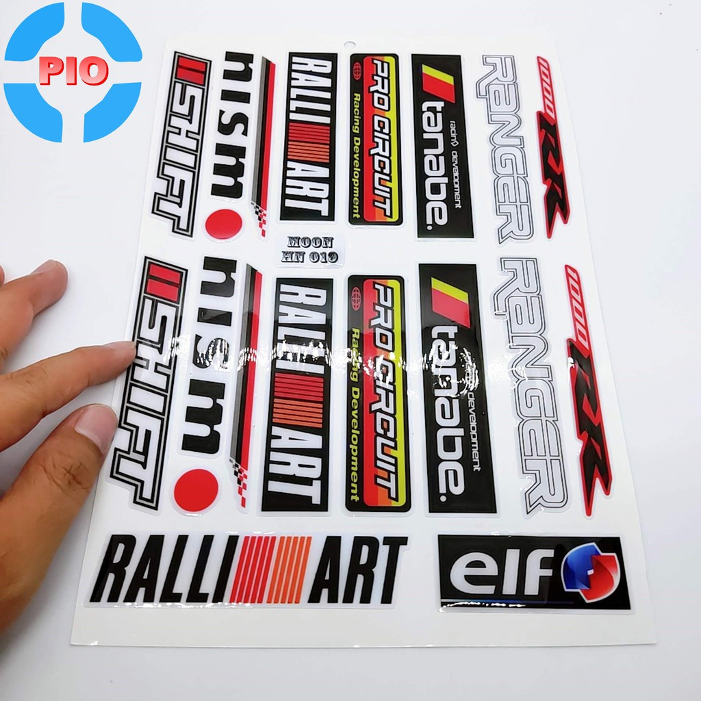 Bộ Tem Ranger Nism Dập Nổi Cao Cấp Dán Xe Máy, Ô Tô, Mũ Bảo Hiểm, Chống Thấm Nước, Chống Bay Màu