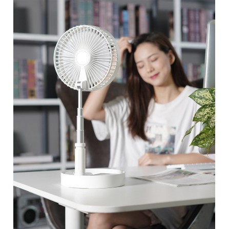 Quạt Tích Điện Gấp Gọn Đa Năng, Pin 7200mAh, 4 Chế Độ Gió, Có Điều Khiển Từ Xa