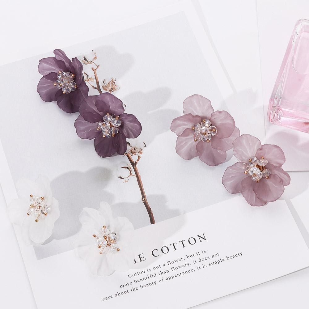 Bông Tai Hình Cánh Hoa Bằng Acrylic Phong Cách Vintage Thanh Lịch