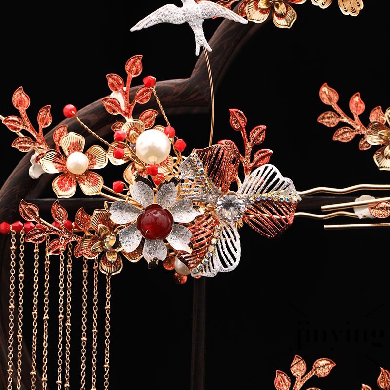 GETNOIVAS Bộ Phụ Kiện Cài Tóc Phong Cách Trung Hoa Cổ Trang Cho Nữ