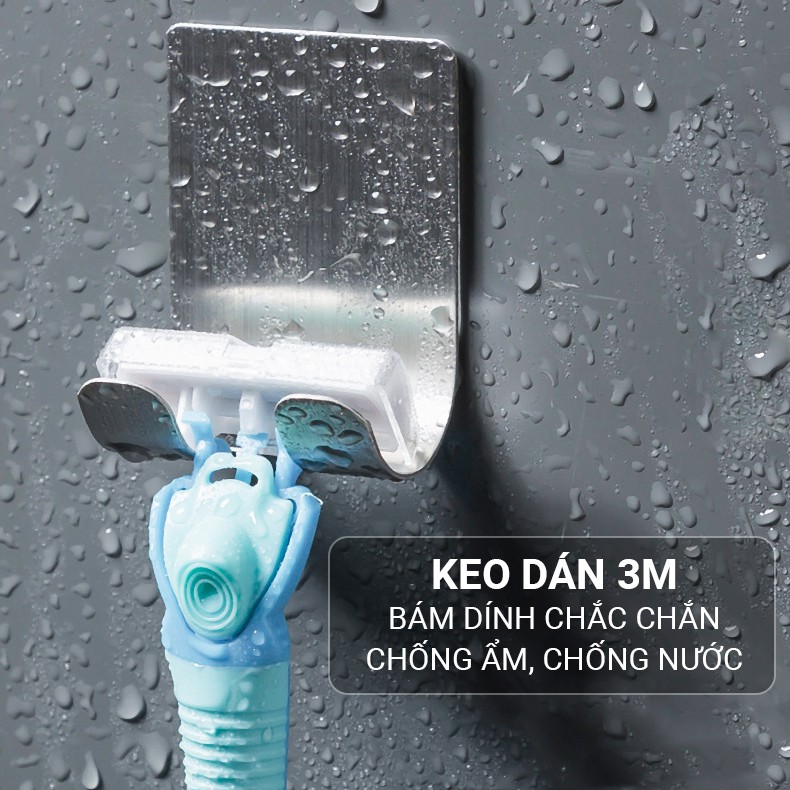 Móc Dán INOX Giá đỡ điện thoại Dán Tường Gạch, Men, Kính Siêu Dính, Móc Dán Đỡ dao cạo